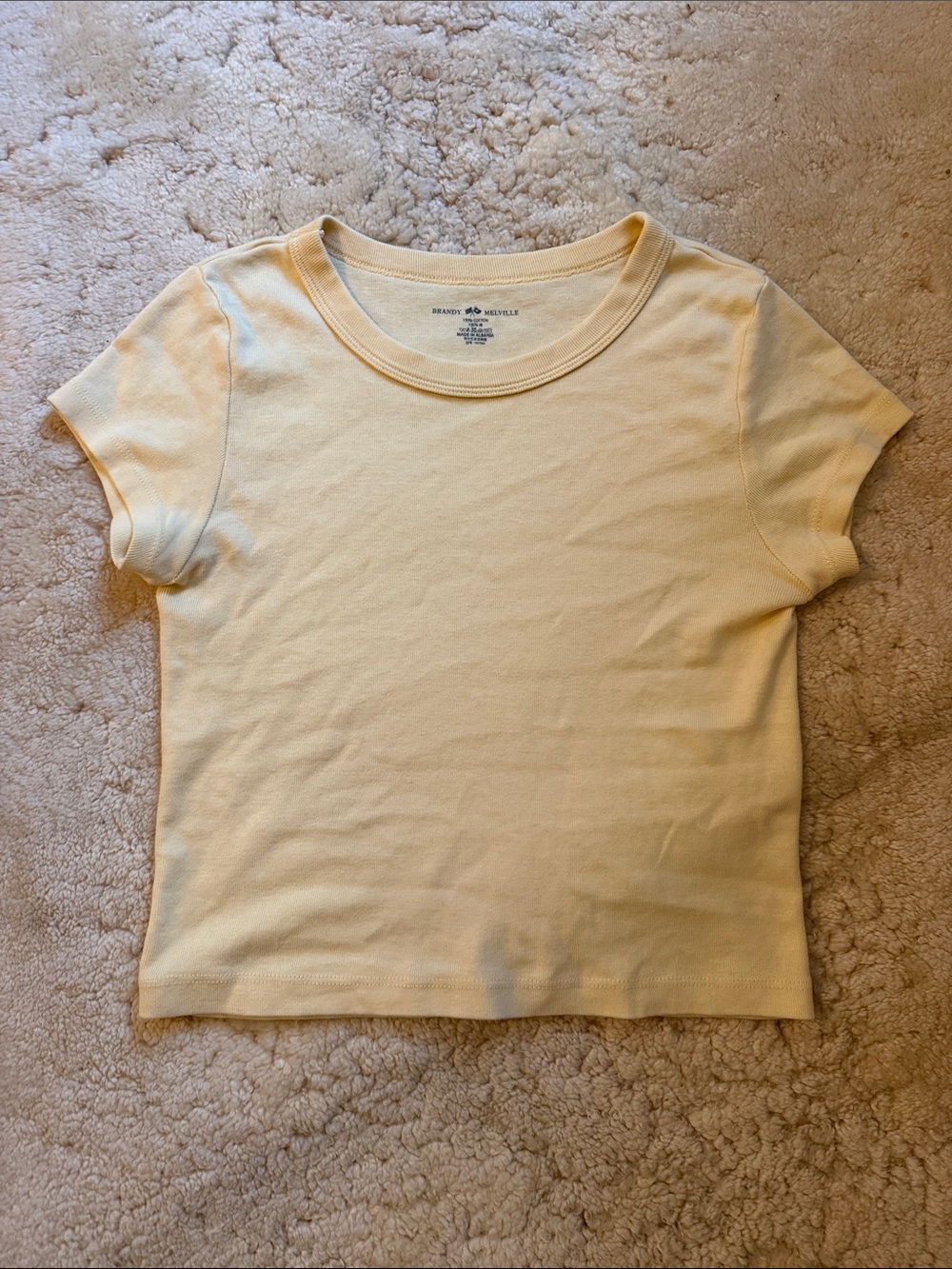Brandy Melville Short Sleeve Top in light Yellow